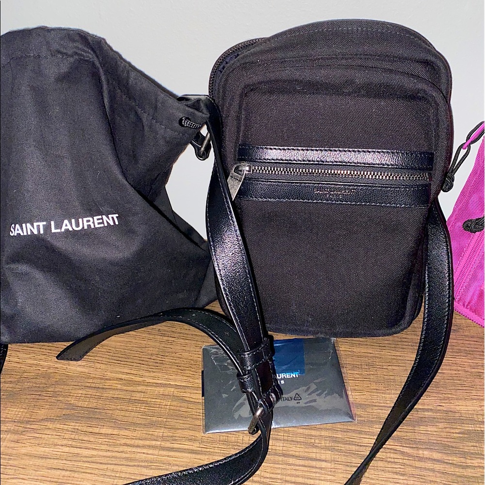 Saint Laurent YSL Black Unisex Brad Crossbody